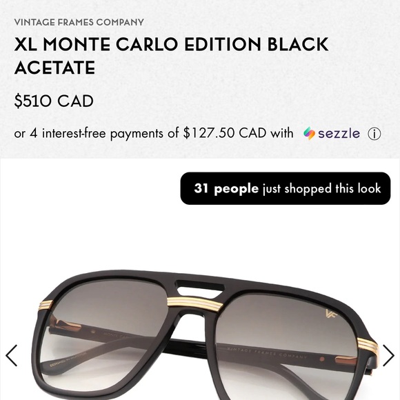 Vintage Frame Sunglasses 24 KT Gold - Picture 9 of 10